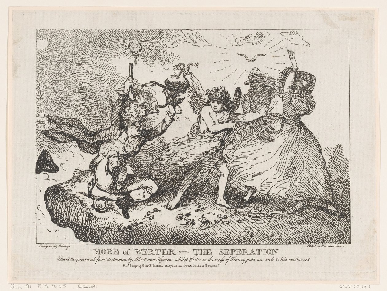 More of Werther-The Separation: Charlotte Preserved from Destruction by Albert and ..., May 6, 1786 by Thomas Rowlandson