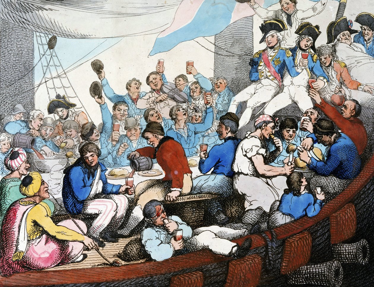 Napoleonic Wars, Egyptian Campaign: Admiral Horatio Nelson Celebrates Victory in the Battle of the Nile, August 1798 by Thomas Rowlandson