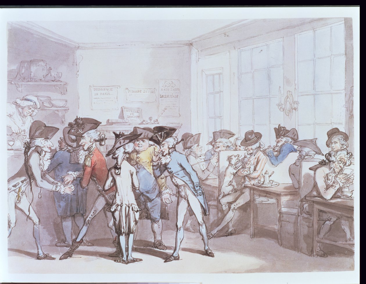 A French Coffee House by Thomas Rowlandson