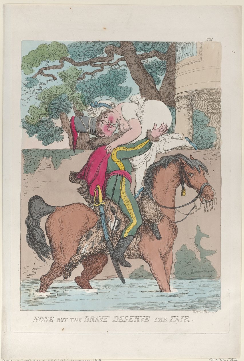 None But the Brave Deserve the Fair, 1813 by Thomas Rowlandson