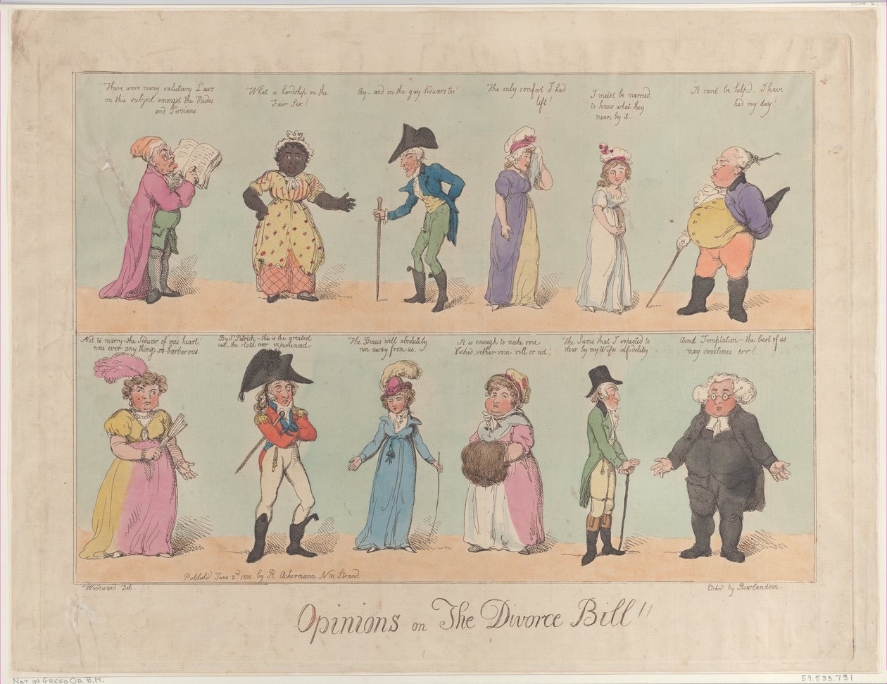 Opinions on The Divorce Bill!!, June 2, 1800 by Thomas Rowlandson