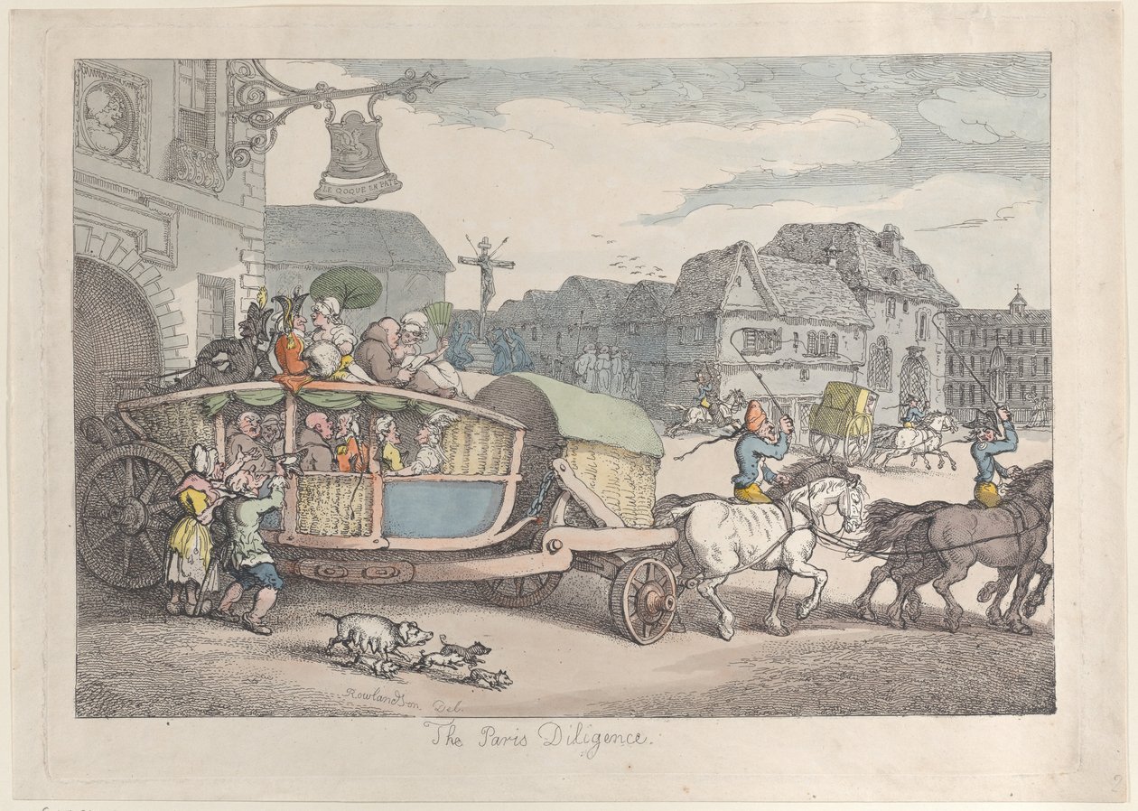Paris Diligence by Thomas Rowlandson