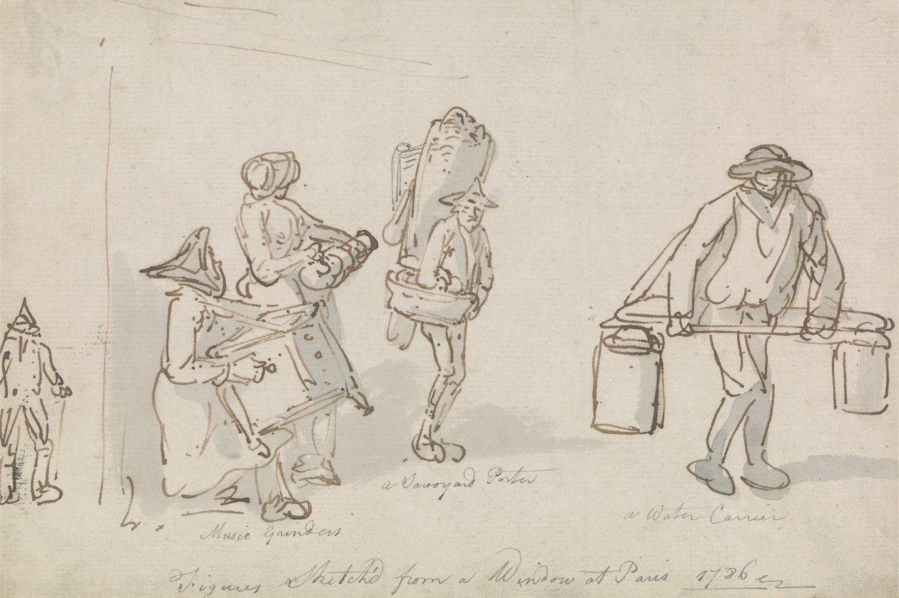 Parisian Street Figures by Thomas Rowlandson