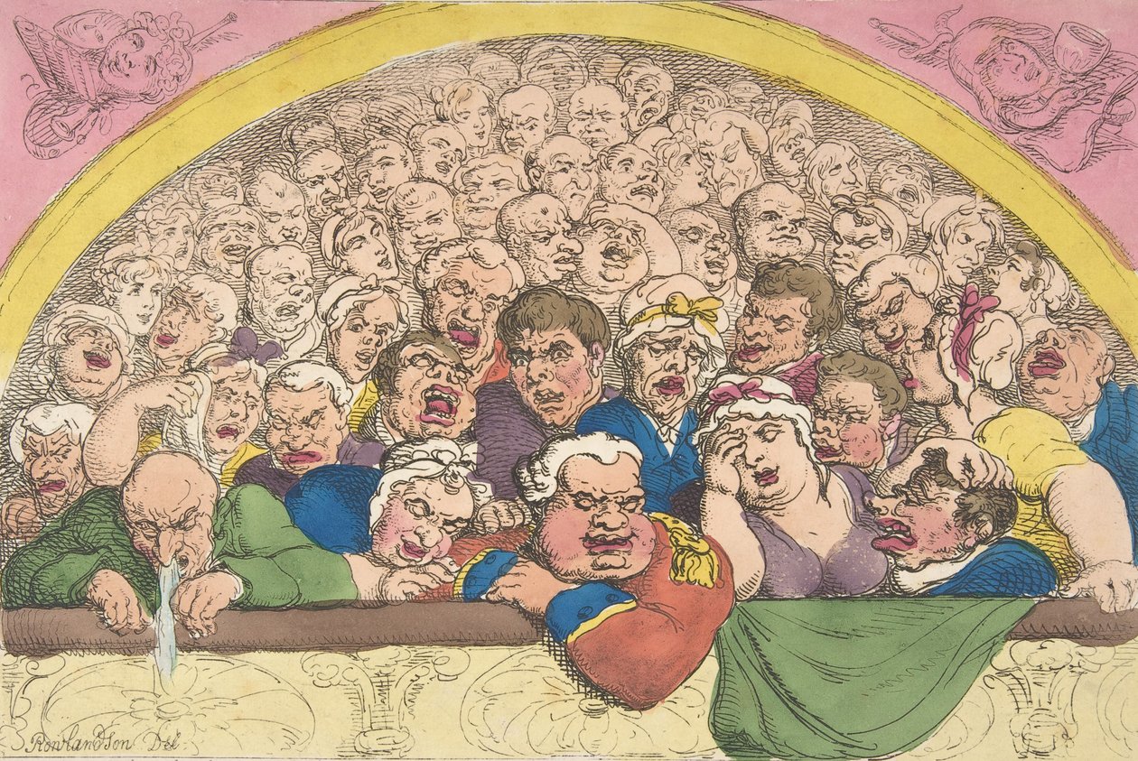 Pidgeon Hole. A Convent Garden Contrivance to Coop up the Gods by Thomas Rowlandson