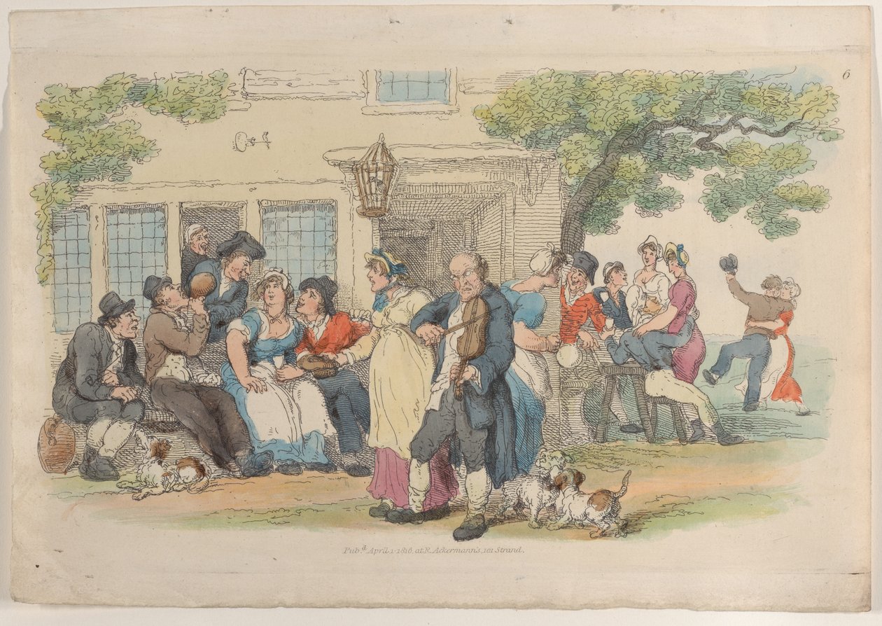 The Ale-House Door, from World in Miniature, 1816 by Thomas Rowlandson