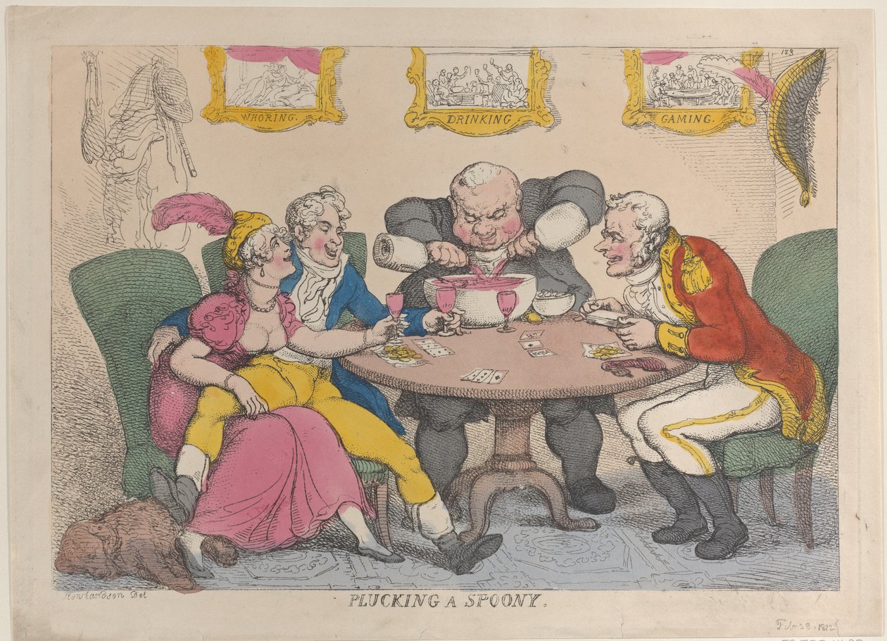 Plucking a Spoony, February 28, 1812 by Thomas Rowlandson