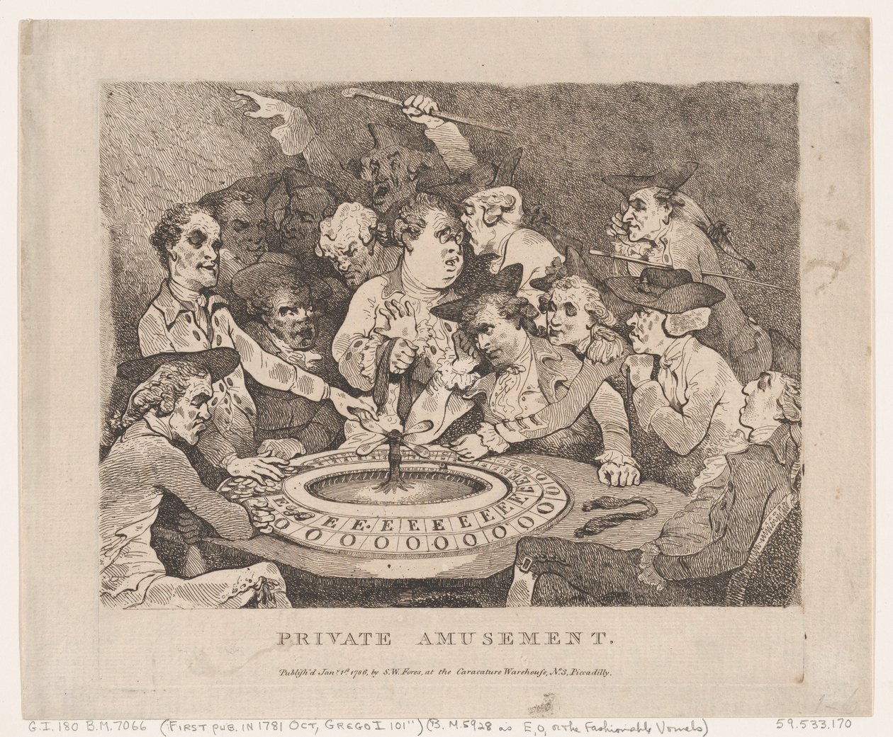 Private Amusement, January 1, 1786 by Thomas Rowlandson