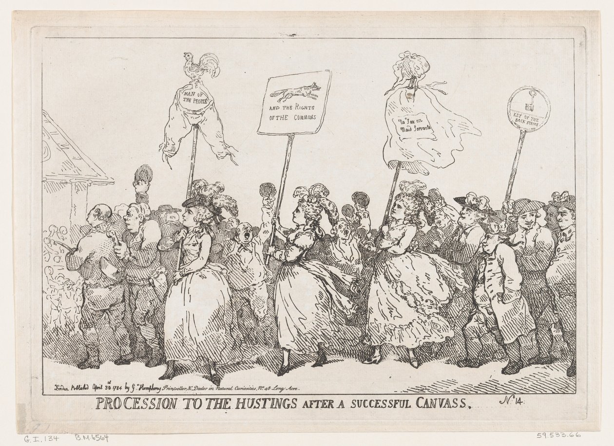 Procession to The Hustings After A Successful Canvass, April 30, 1784 by Thomas Rowlandson