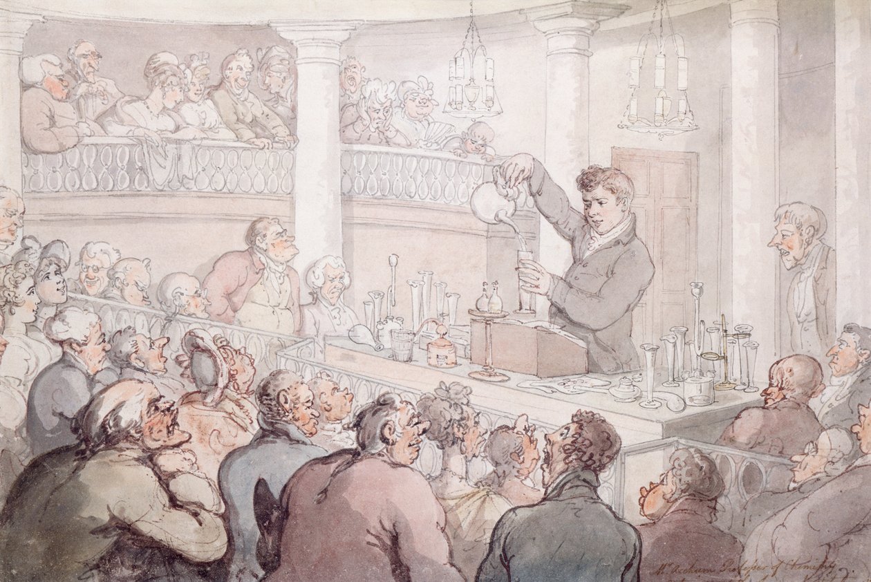 Professor F. Accum Lecturing at the Surrey Institute, London, 1809 by Thomas Rowlandson