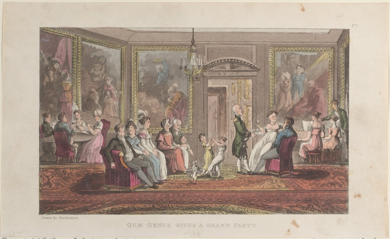 Quae Genus Gives a Grand Party, from The History of Johnny Quae Genus by Thomas Rowlandson