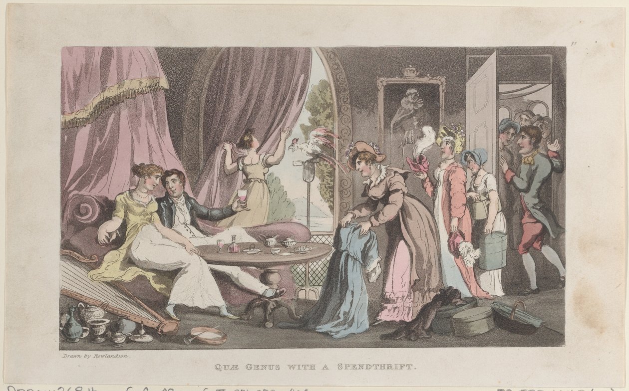 Quae Genus with a Spendthrift, from The History of Johnny Quae Genus, The Li..., September 1, 1821 by Thomas Rowlandson
