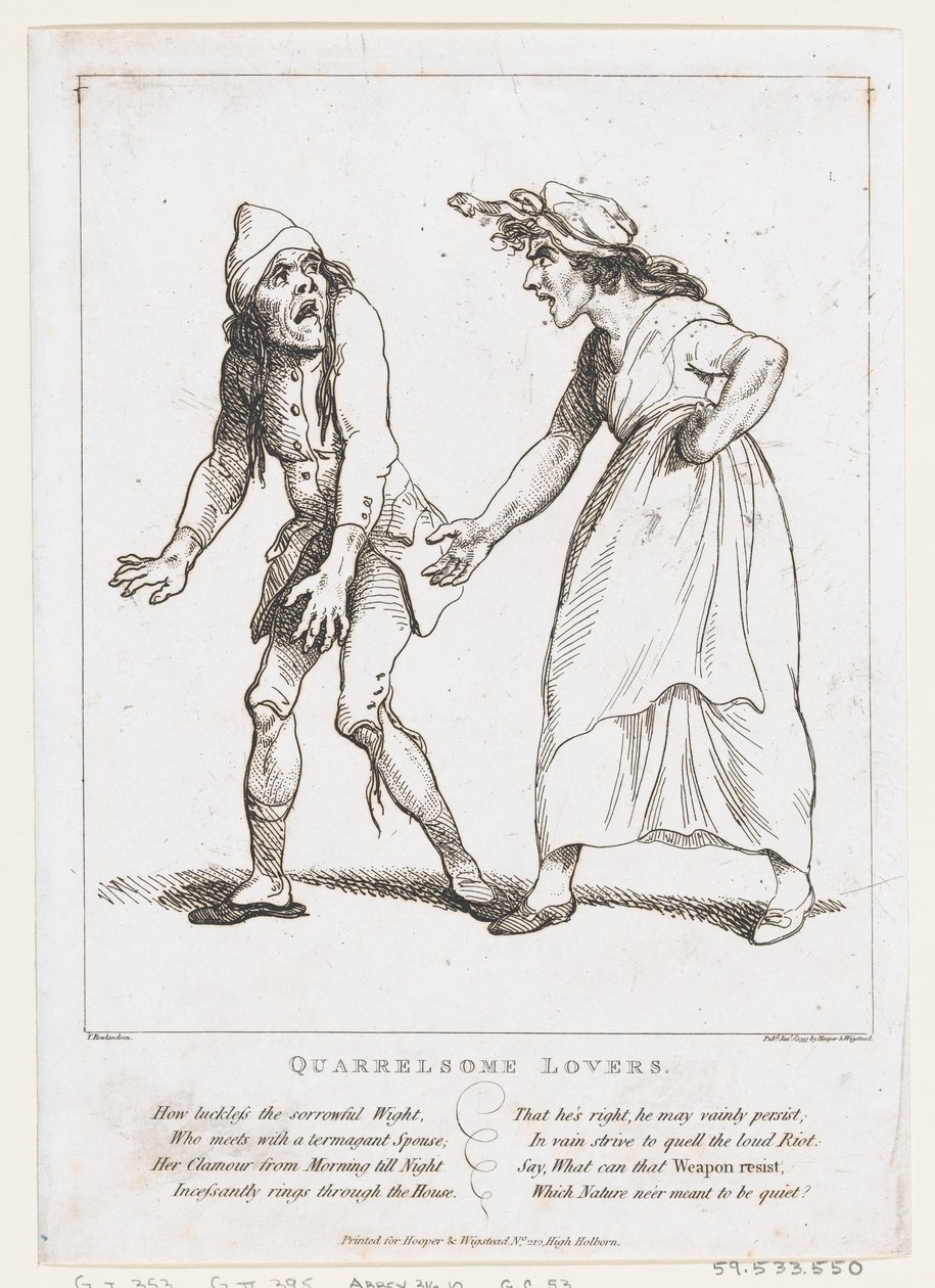 Quarrelsome Lovers, January 2, 1797 by Thomas Rowlandson