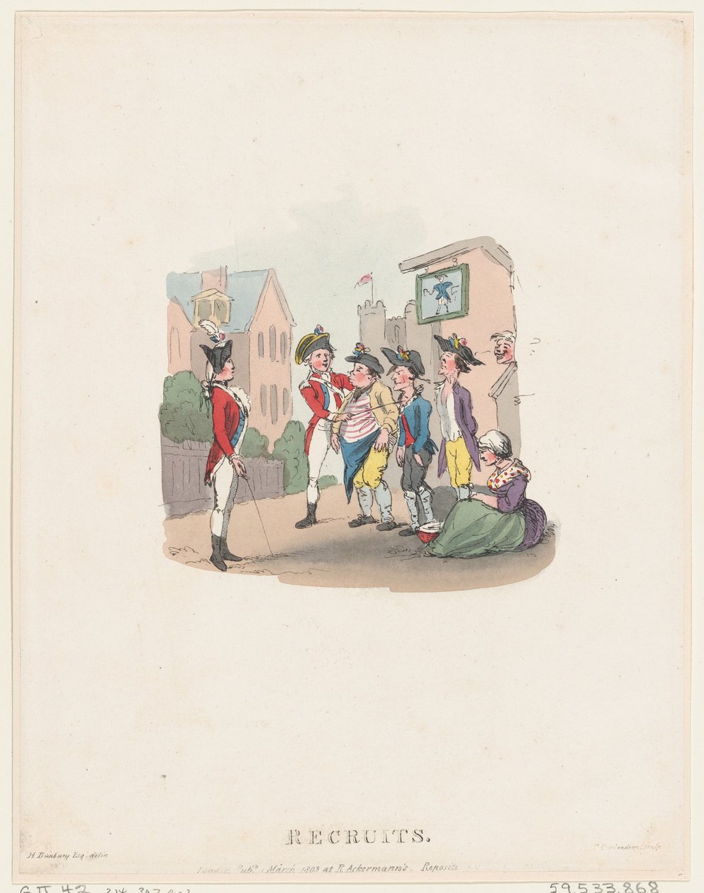 Recruits by Thomas Rowlandson