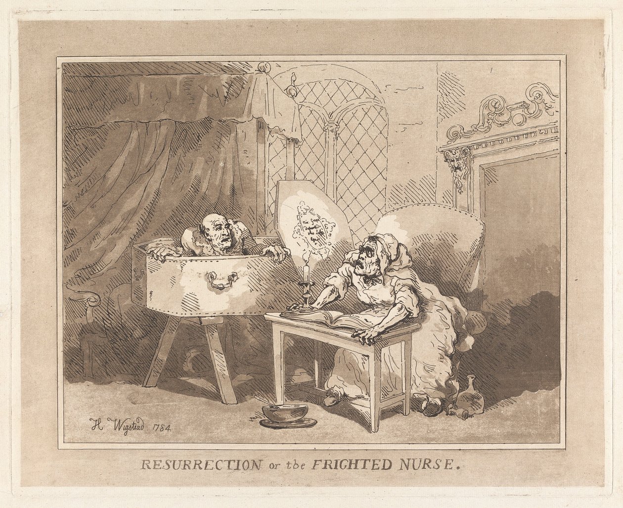 Resurrection or the Frightened Nurse by Thomas Rowlandson
