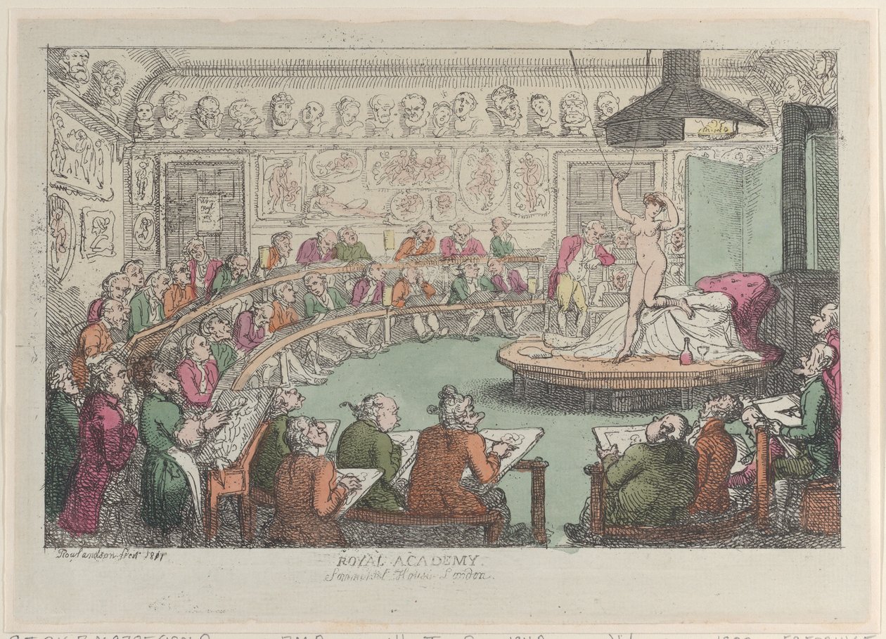 Royal Academy, Somerset House, London by Thomas Rowlandson
