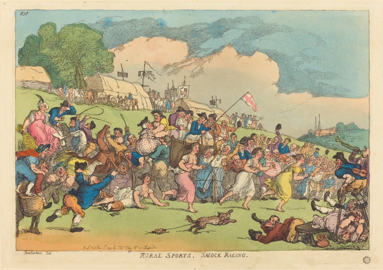 Rural Sports. Smock Racing by Thomas Rowlandson