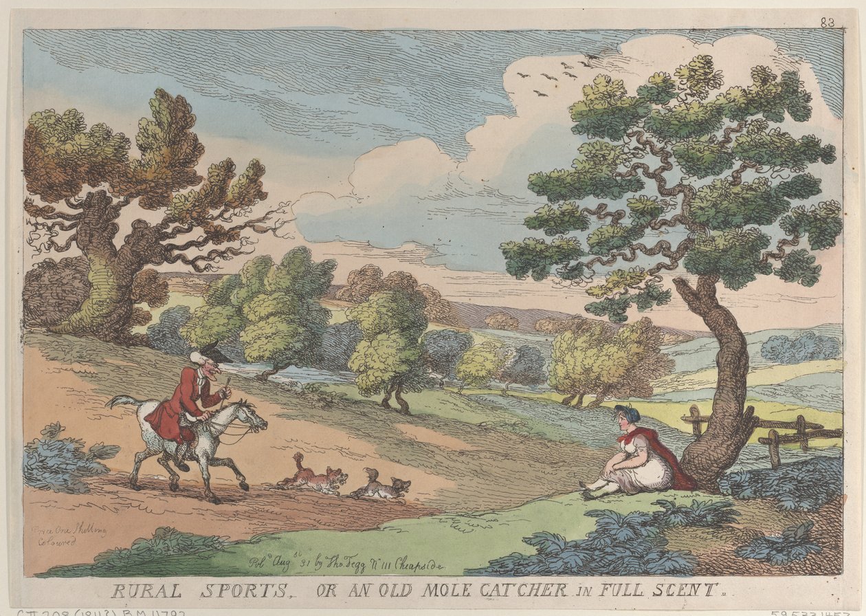 Rural Sports, or an Old Mole Catcher in Full Scent, August 31, 1811 by Thomas Rowlandson
