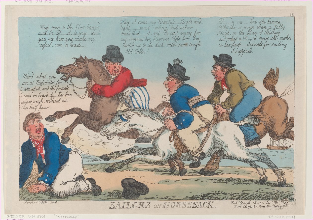 Sailors on Horseback, March 16, 1811 by Thomas Rowlandson