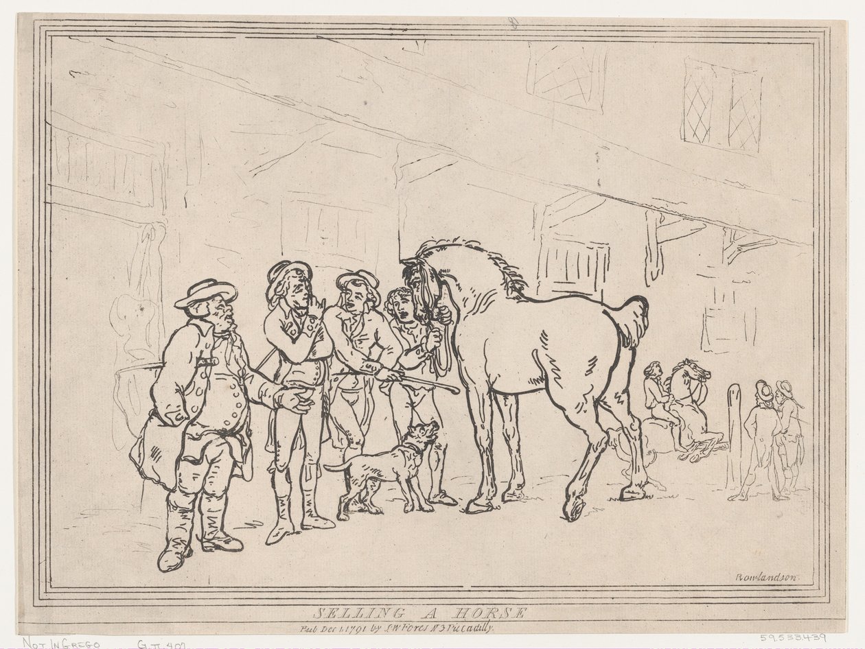 Selling a Horse, December 1, 1791 by Thomas Rowlandson