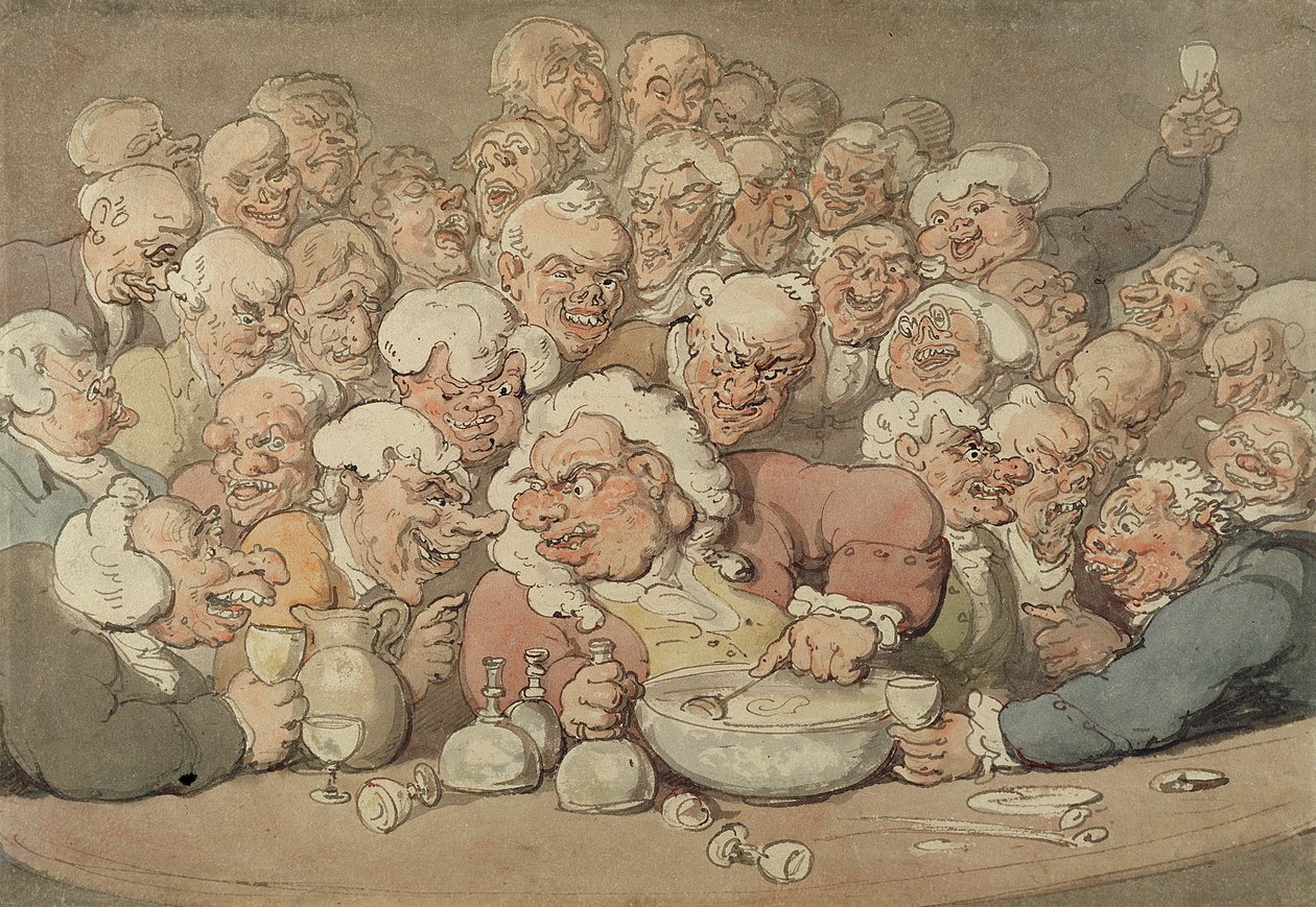 Serving Punch by Thomas Rowlandson