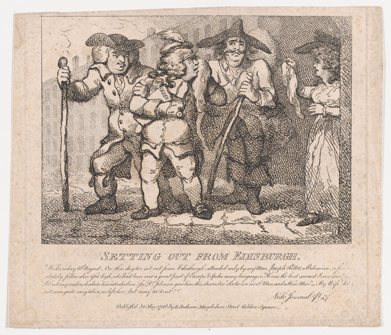 Setting Out from Edinburgh Picturesque Beauties of Boswell, Part the Second by Thomas Rowlandson