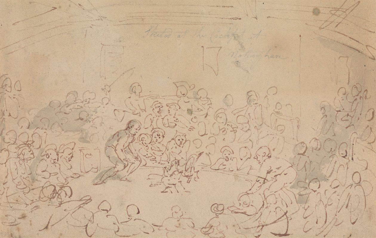 Sketched at the Cockpit, Nottingham by Thomas Rowlandson