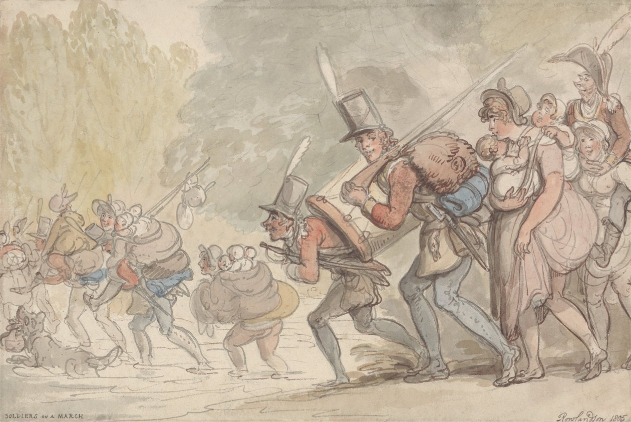 Soldiers on a March by Thomas Rowlandson