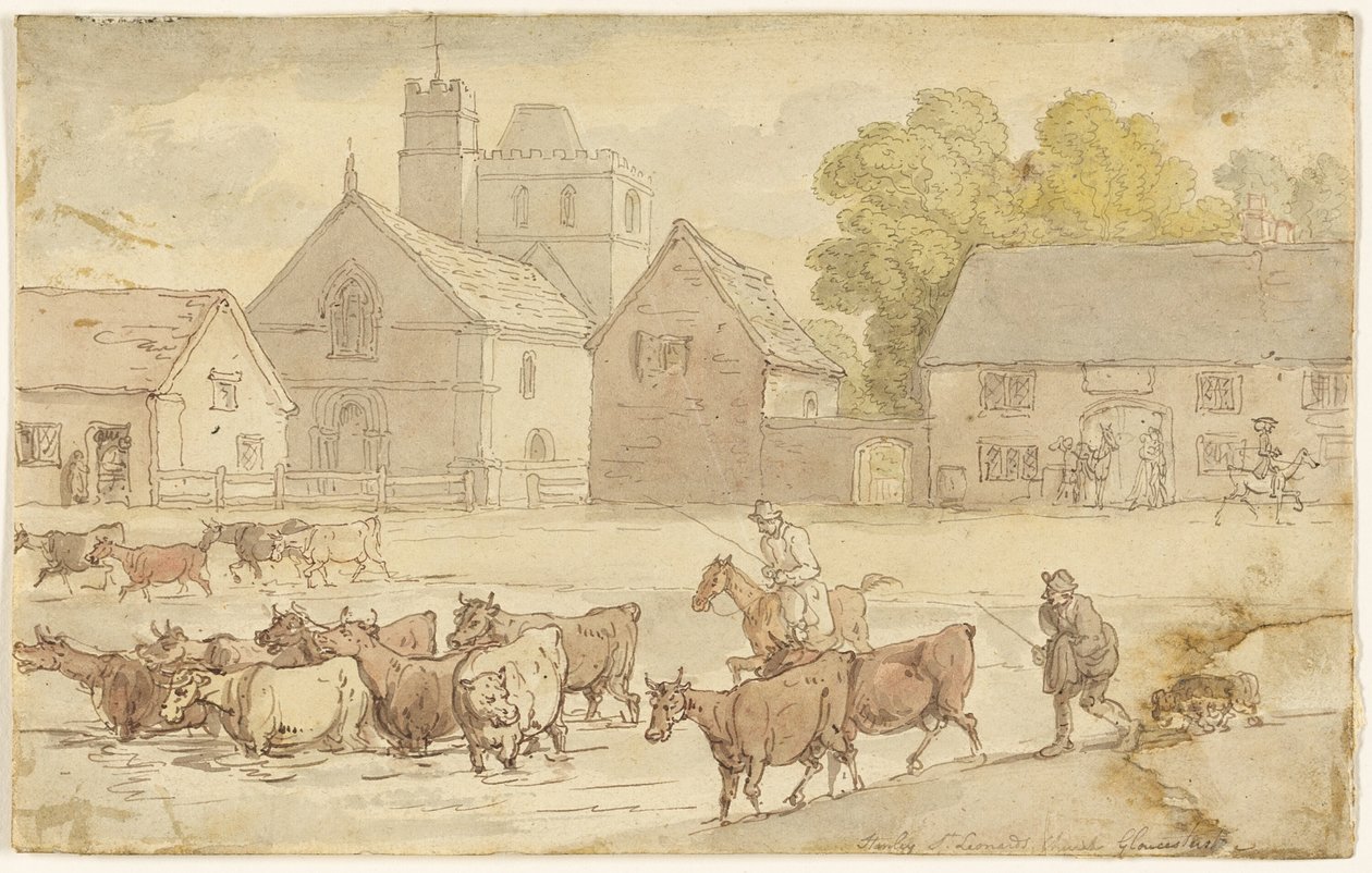 Stanley St. Leonard Church, Gloucestershire by Thomas Rowlandson