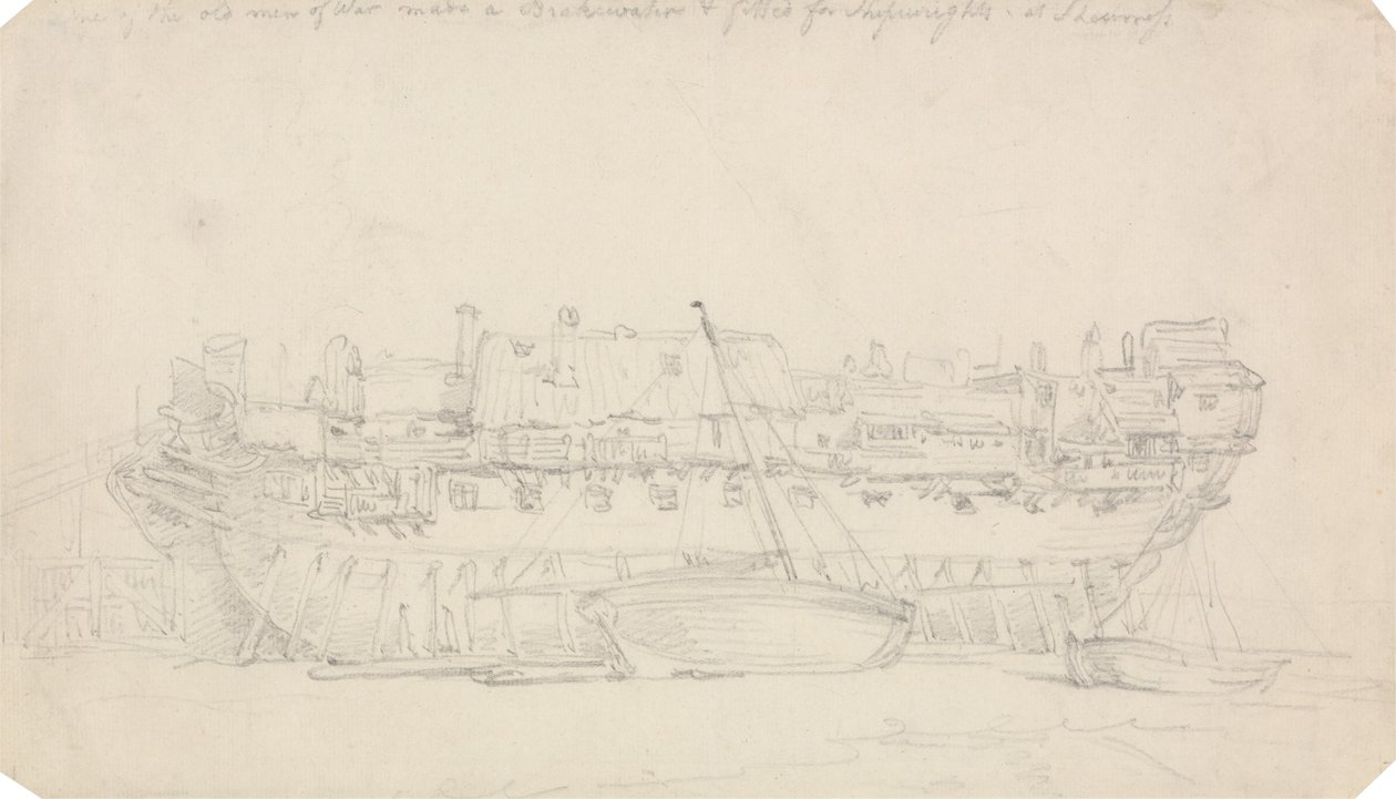 Study of a Hulk by Thomas Rowlandson