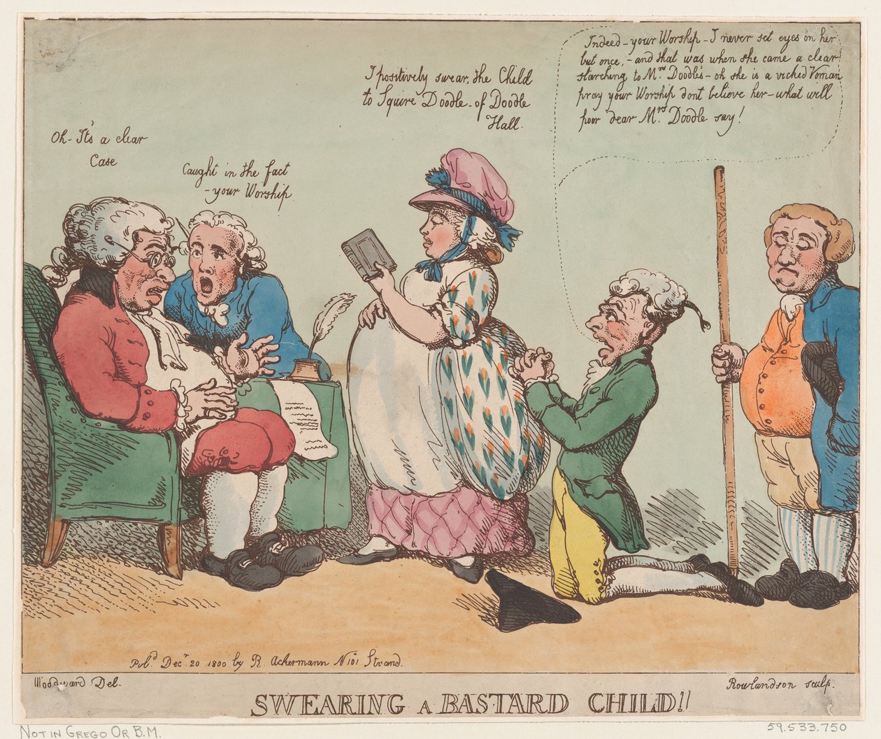 Swearing a Bastard Child!, December 20, 1800 by Thomas Rowlandson