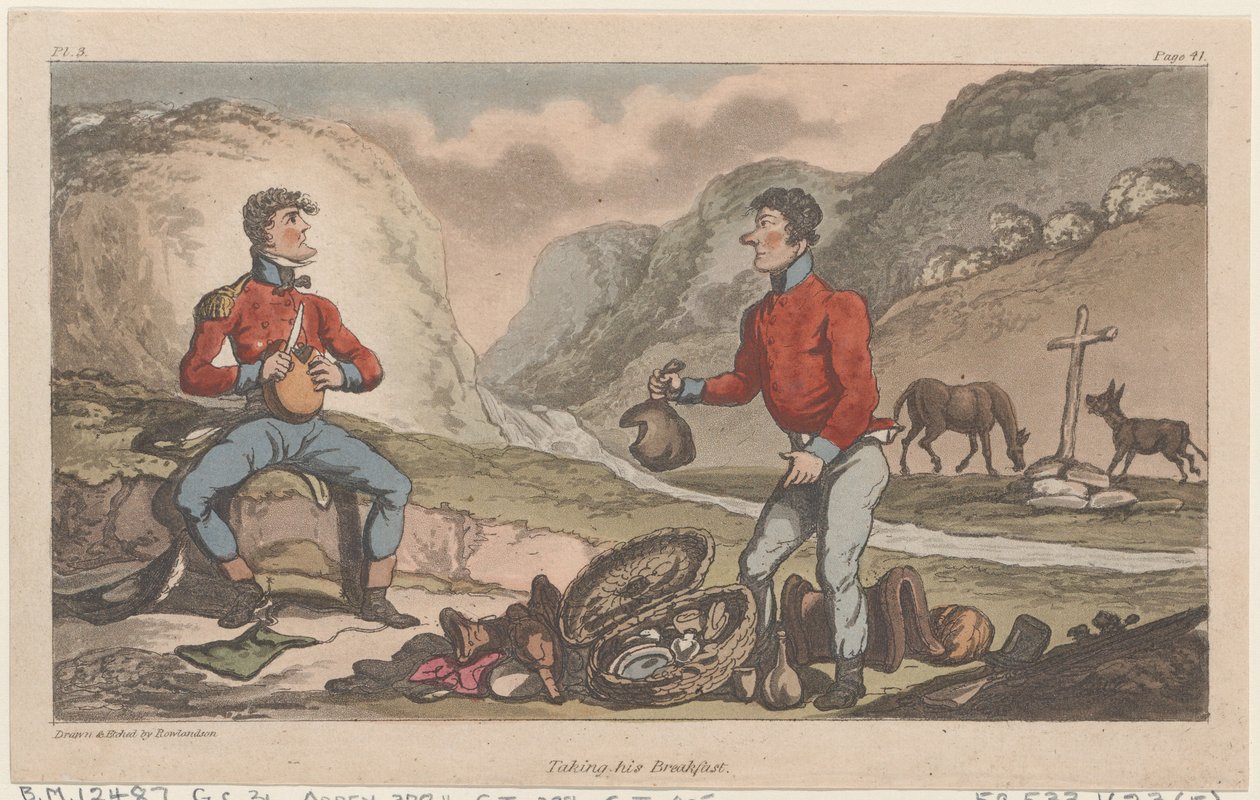 Taking his Breakfast, from The Military Adventures of Johnny Newcome by Thomas Rowlandson