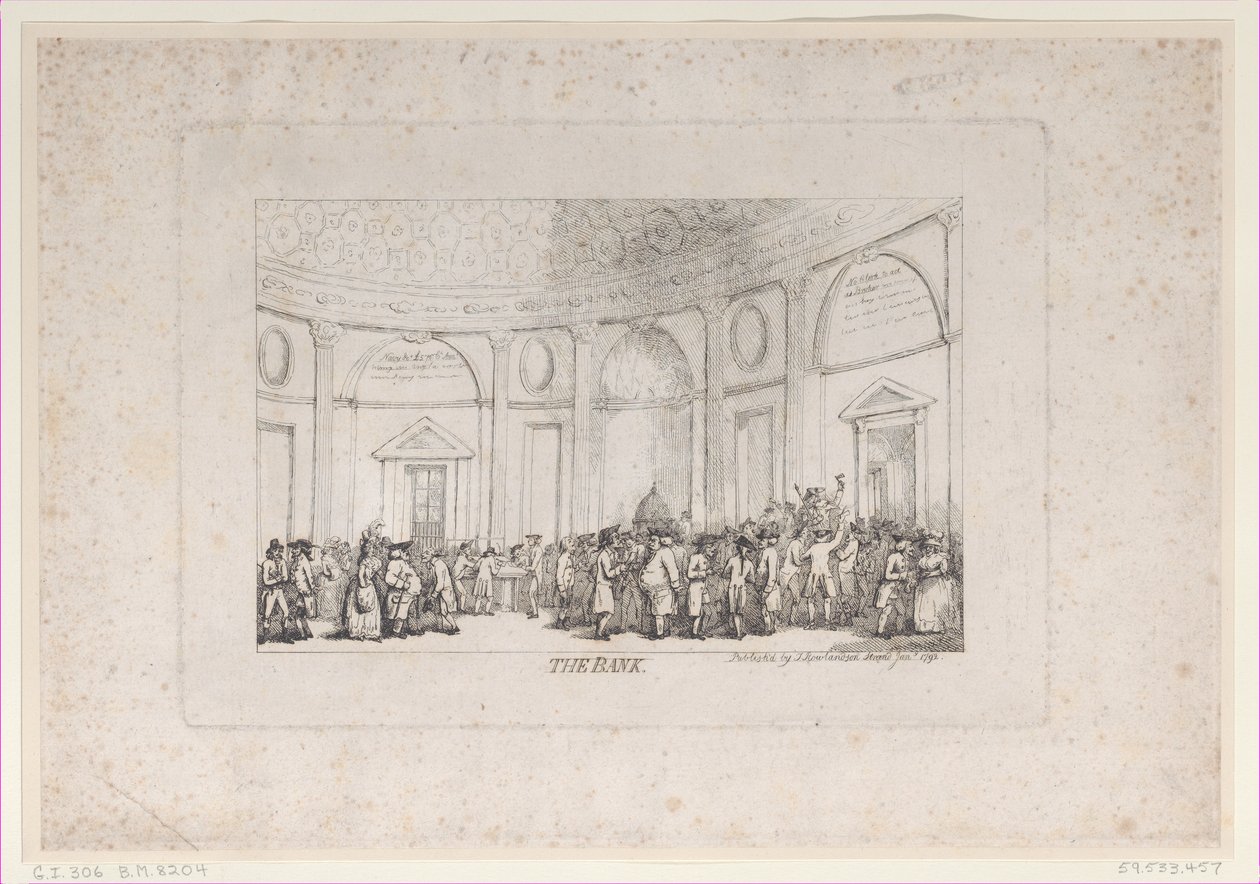 The Bank, January 1792 (reissued) by Thomas Rowlandson