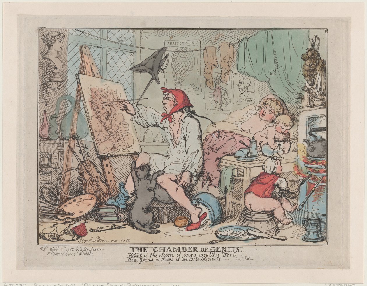 The Chamber of Genius, April 2, 1812 by Thomas Rowlandson