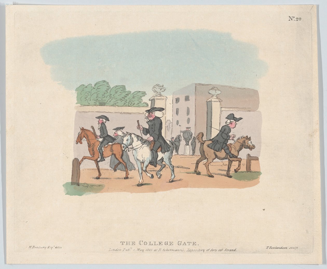 The College Gate by Thomas Rowlandson