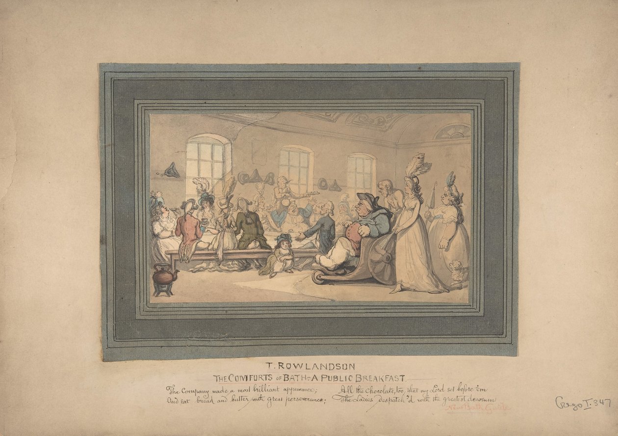 The Comforts of Bath and Public Breakfast, 1780-1827 by Thomas Rowlandson