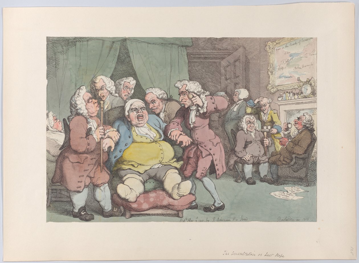 The Consultation, or Last Hope, June 30, 1808 by Thomas Rowlandson