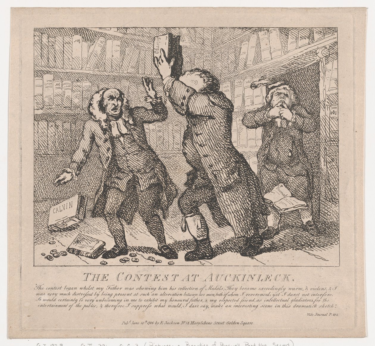 The Contest at Auckinleck Picturesque Beauties of Boswell, Part the Second, June 10, 1786 by Thomas Rowlandson