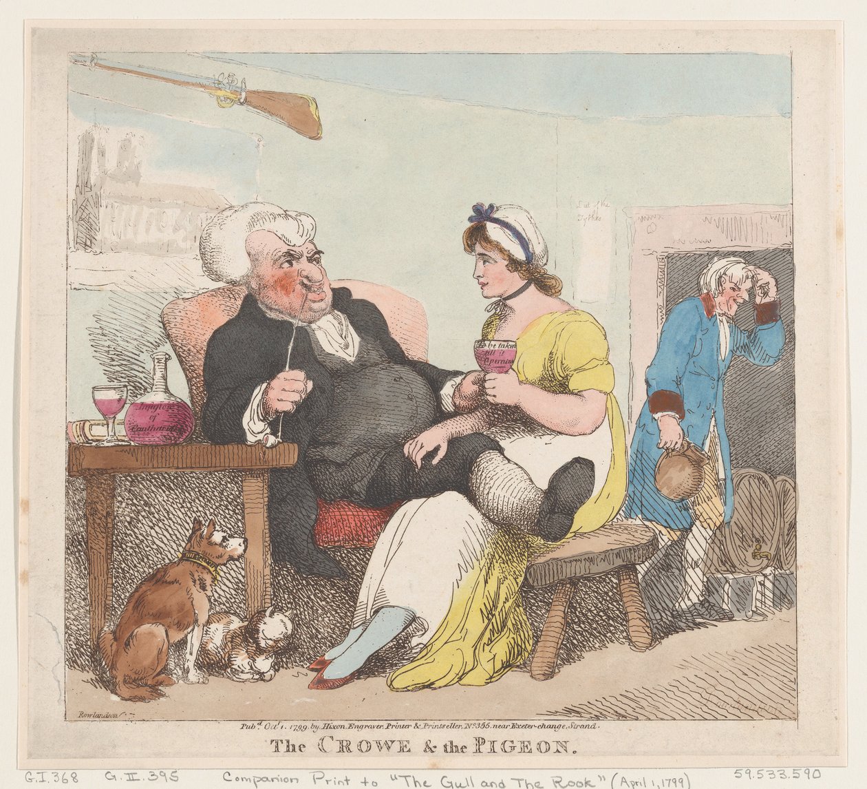 The Crowe & The Pigeon by Thomas Rowlandson
