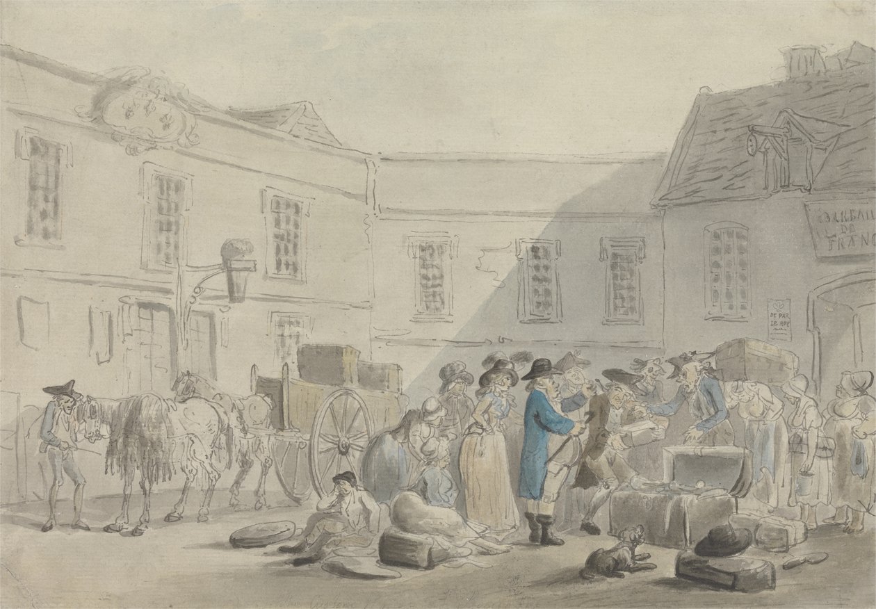 The Customs House at Boulogne by Thomas Rowlandson