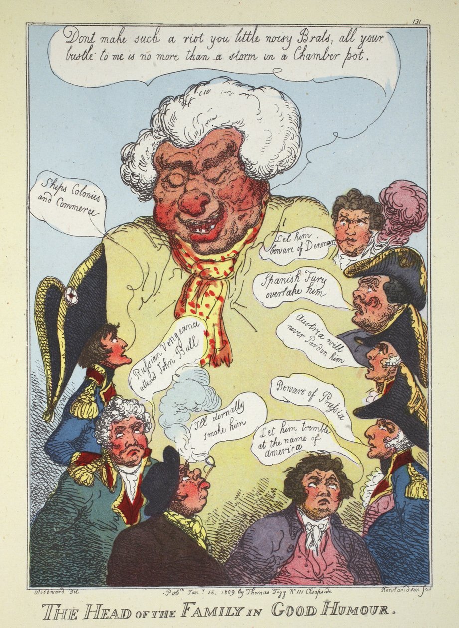 The Head of the Family in Good Humour, pub. Thomas Tegg, January 15, 1809 by Thomas Rowlandson