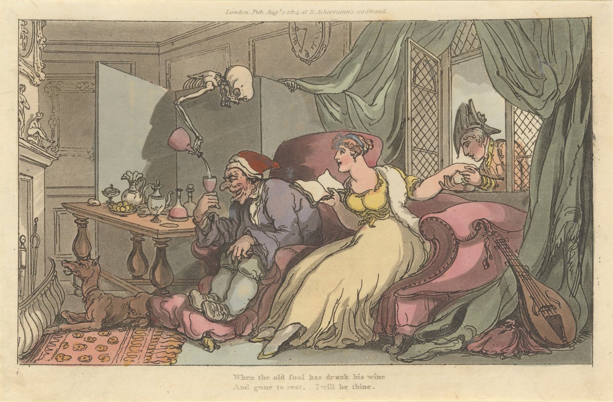 The Honey Moon The English Dance of Death, plate 13 by Thomas Rowlandson