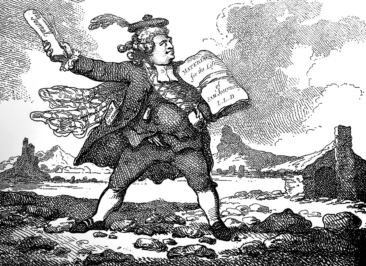 The Journalist with a View of Auchinleck or The Land of Stones by Thomas Rowlandson