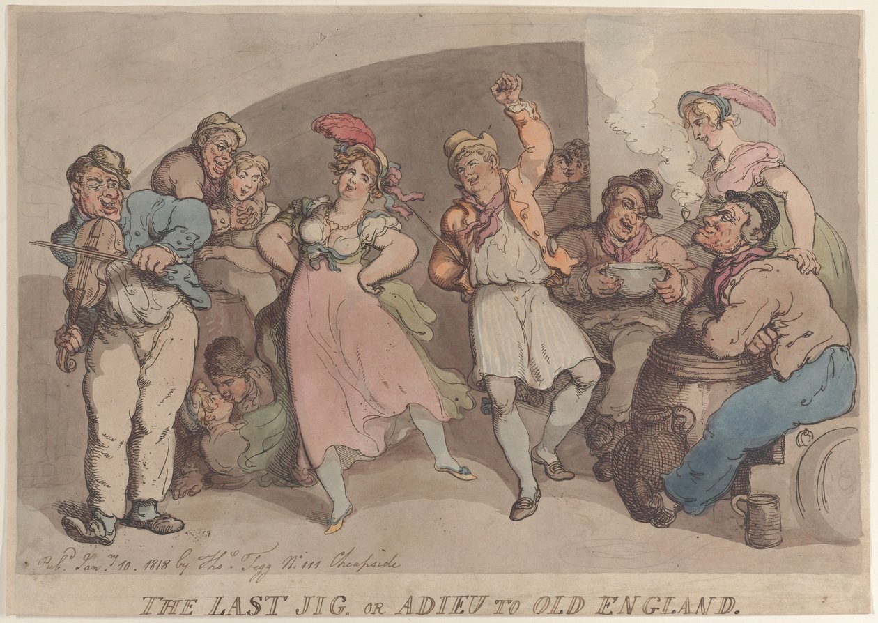 The Last Jig or Adieu to Old England by Thomas Rowlandson
