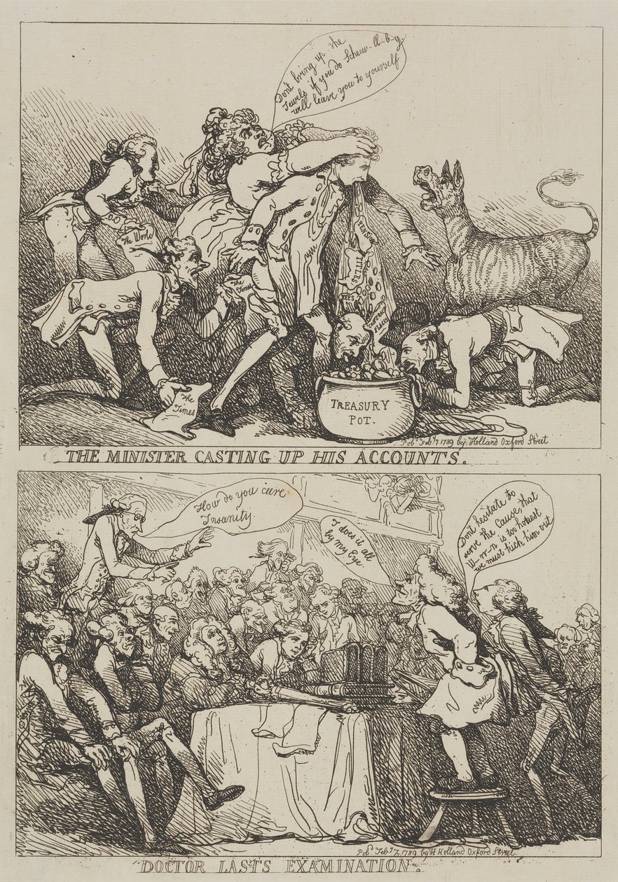The Minister Casting Up His Accounts by Thomas Rowlandson
