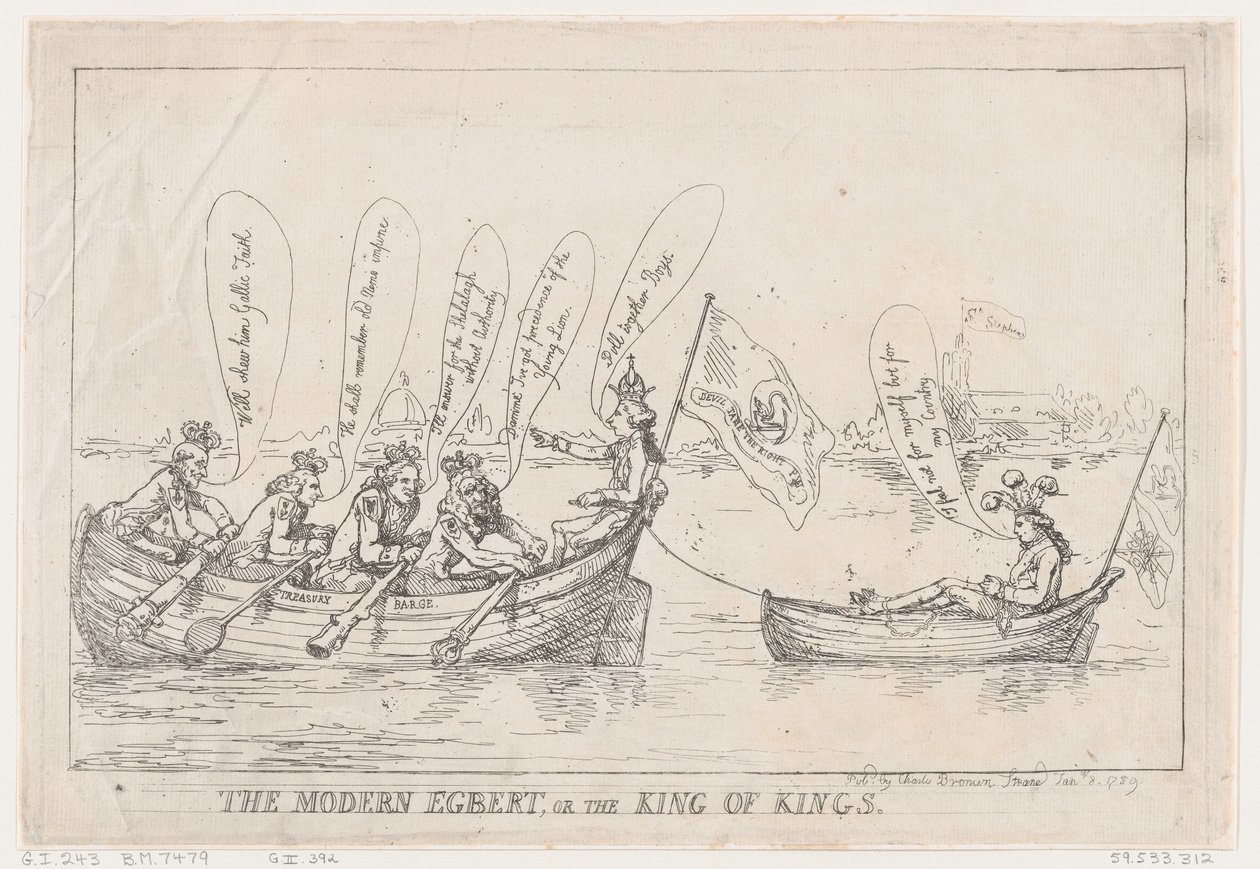 The Modern Egbert, or The King of Kings by Thomas Rowlandson