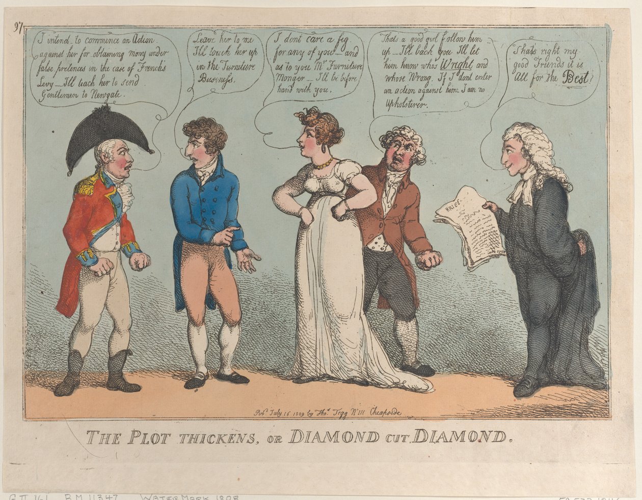 The Plot Thickens, or Diamond Cut Diamond, July 16, 1809 by Thomas Rowlandson