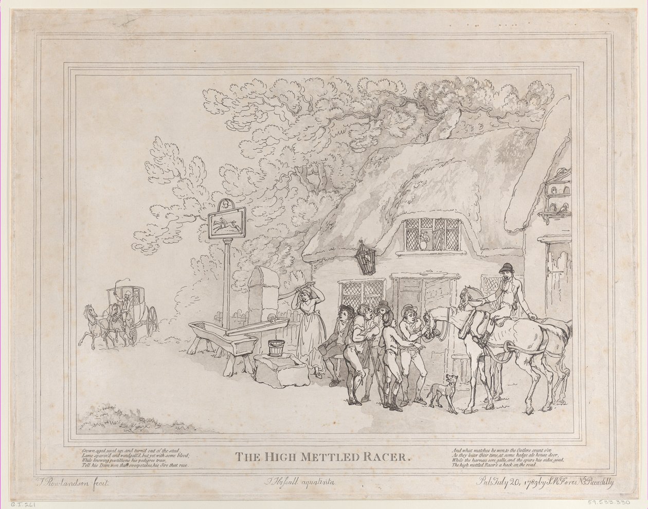 The Post Horse from The Life of a Racehorse, or The High-Mettled Racer by Thomas Rowlandson