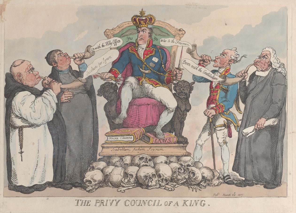 The Privy Council of a King, March 28, 1815 by Thomas Rowlandson