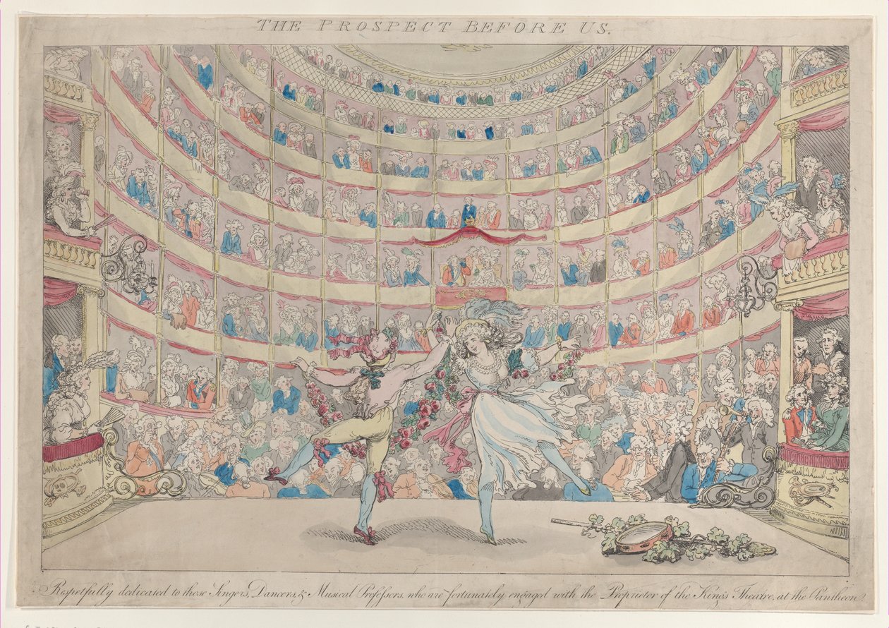 The Prospect Before Us, Respectfully dedicated to those Singers, Dancers, & Musicians, January 13, 1791 by Thomas Rowlandson