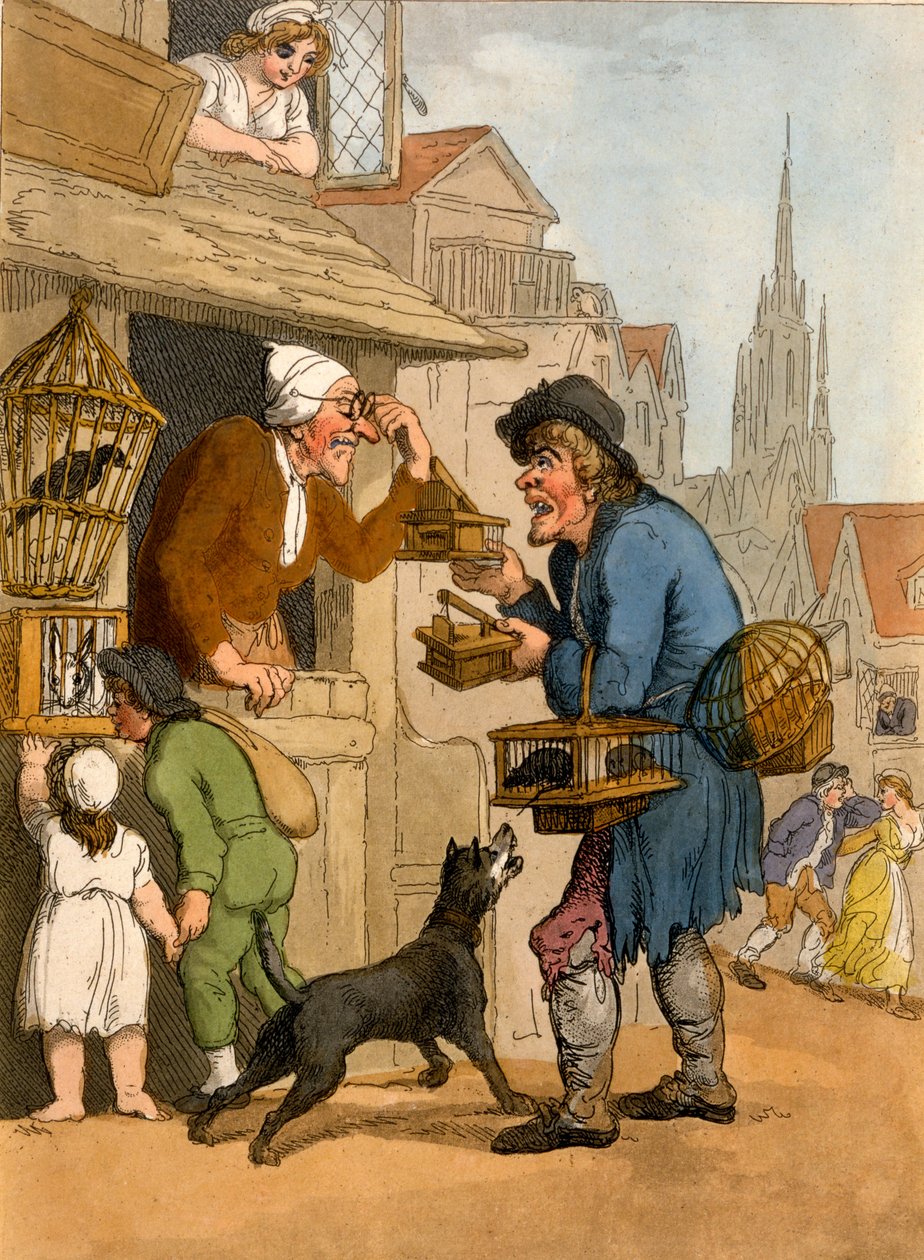 The Rat Trap Seller from Cries of London, 1799 by Thomas Rowlandson